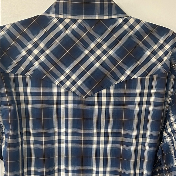 Pendleton Shirt Men’s M Navy Plaid Pearl Snap Frontier Long Sleeve Western NWT - Picture 8 of 14